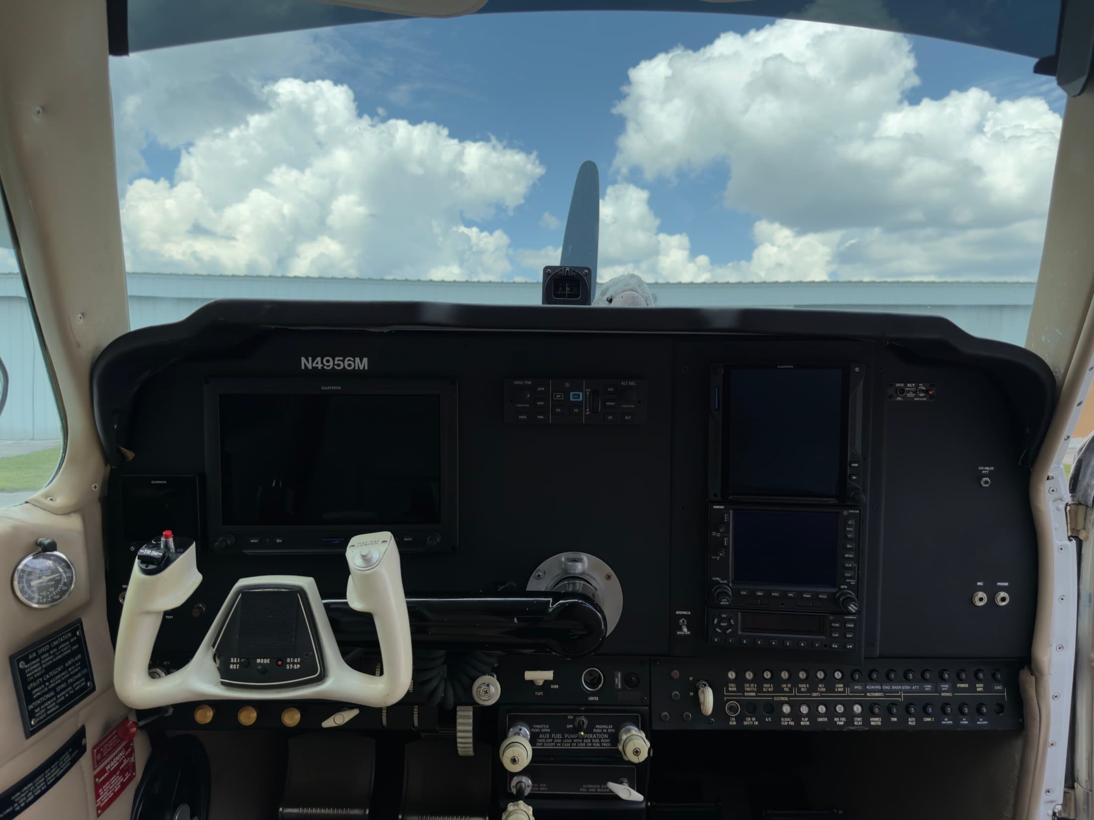 Garmin glass panel · head-on